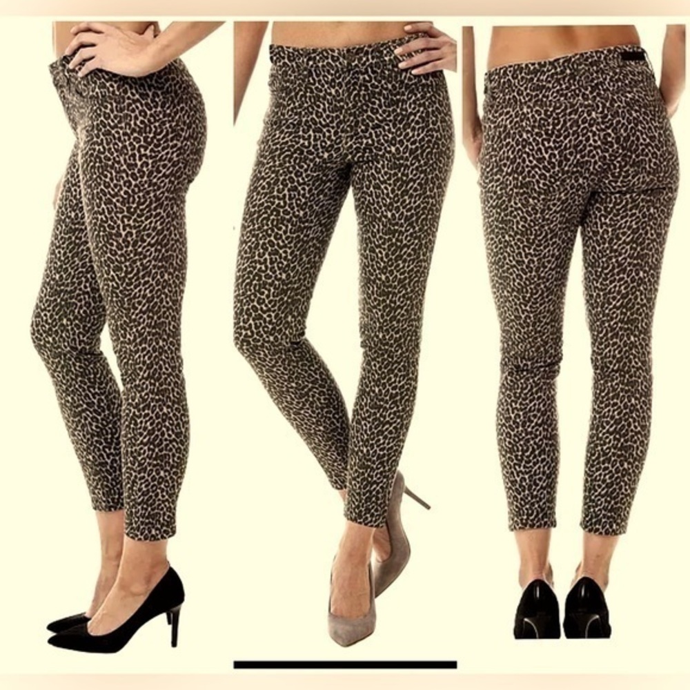 NICOLE MILLER Soho Cheetah Ankle Skinny Jeans